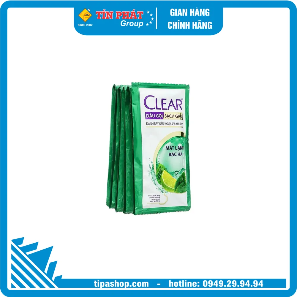 Clear dầu gội mát lạnh bạc hà 6gr(10+2 gói)